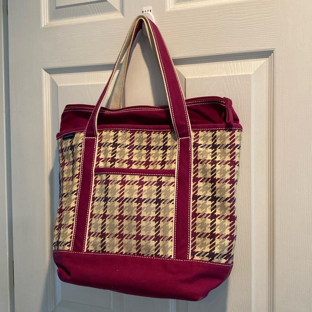 Lands’ End zip top tote bag